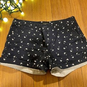 Banana Republic Navy and White Anchor Shorts